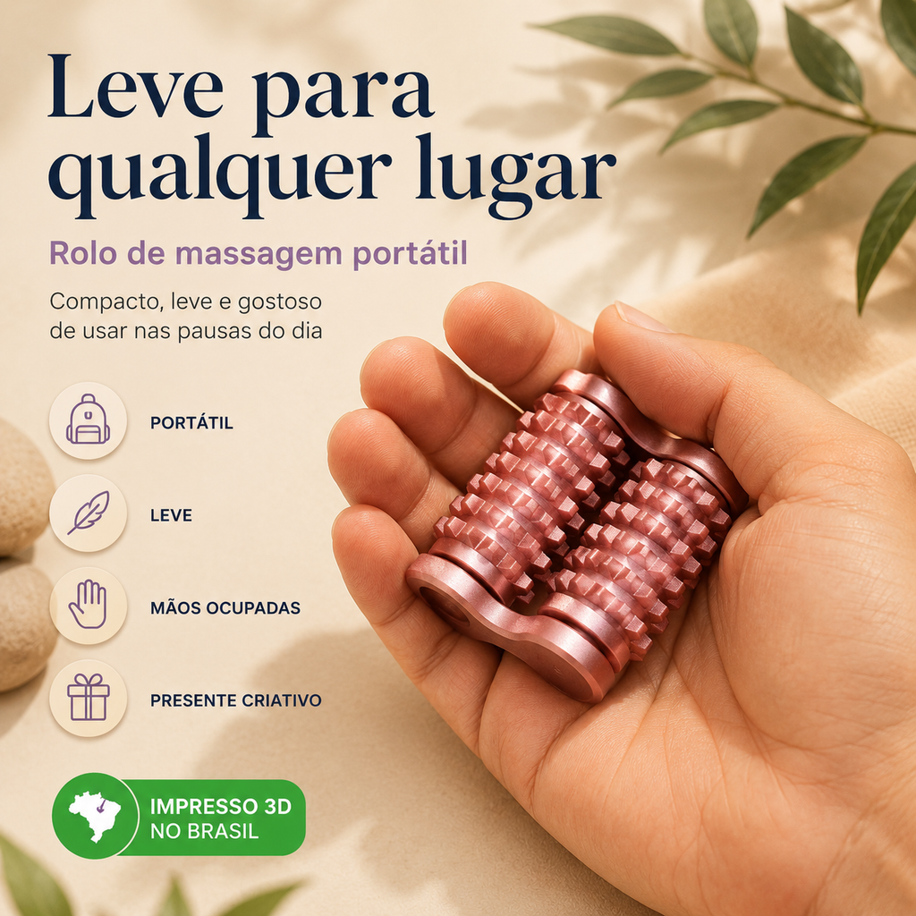 Rolo de Massagem 3D — Massageador Manual Portátil para Relaxamento e Alívio da Tensão