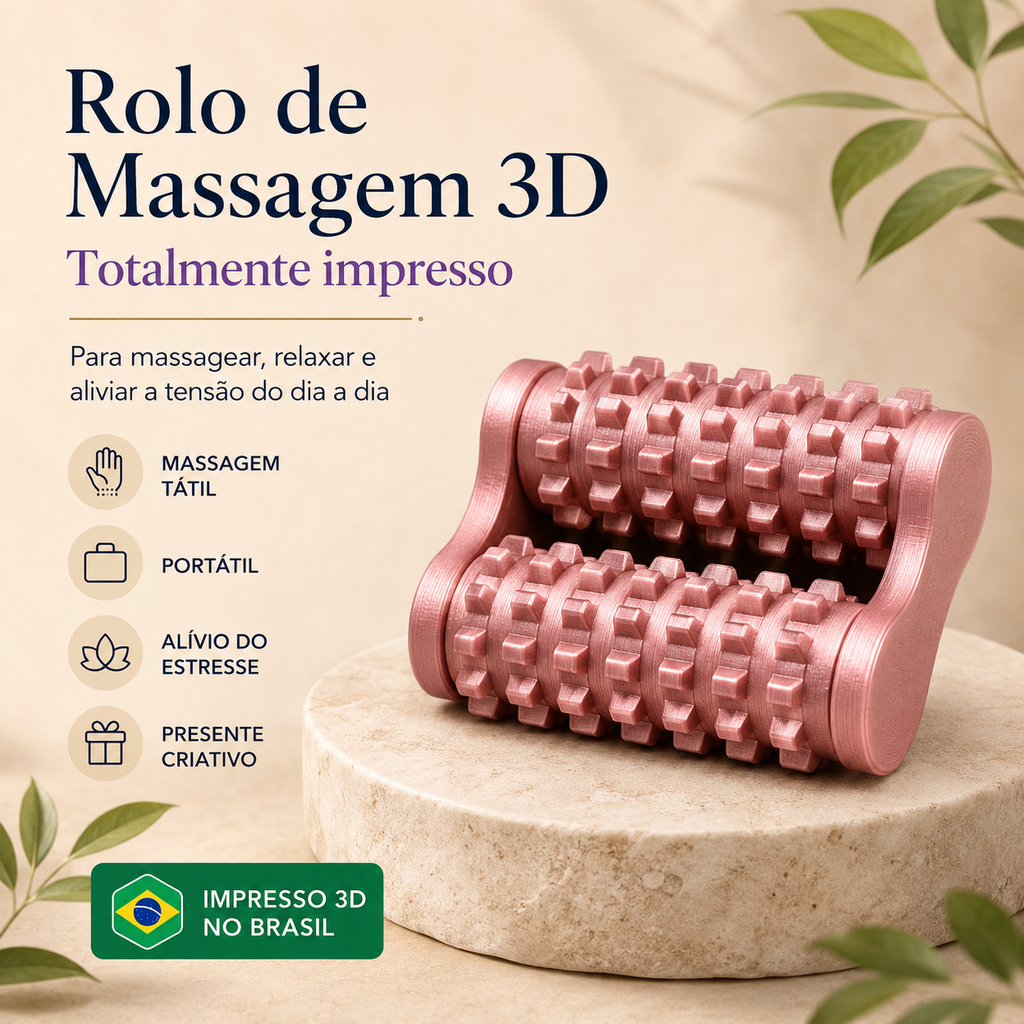 Rolo de Massagem 3D — Massageador Manual Portátil para Relaxamento e Alívio da Tensão
