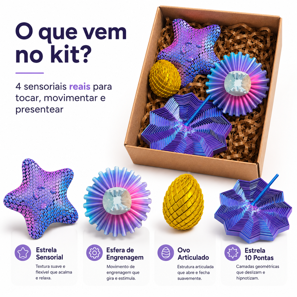 Kit Top 4 Sensoriais Mais Desejados — Calma 3D