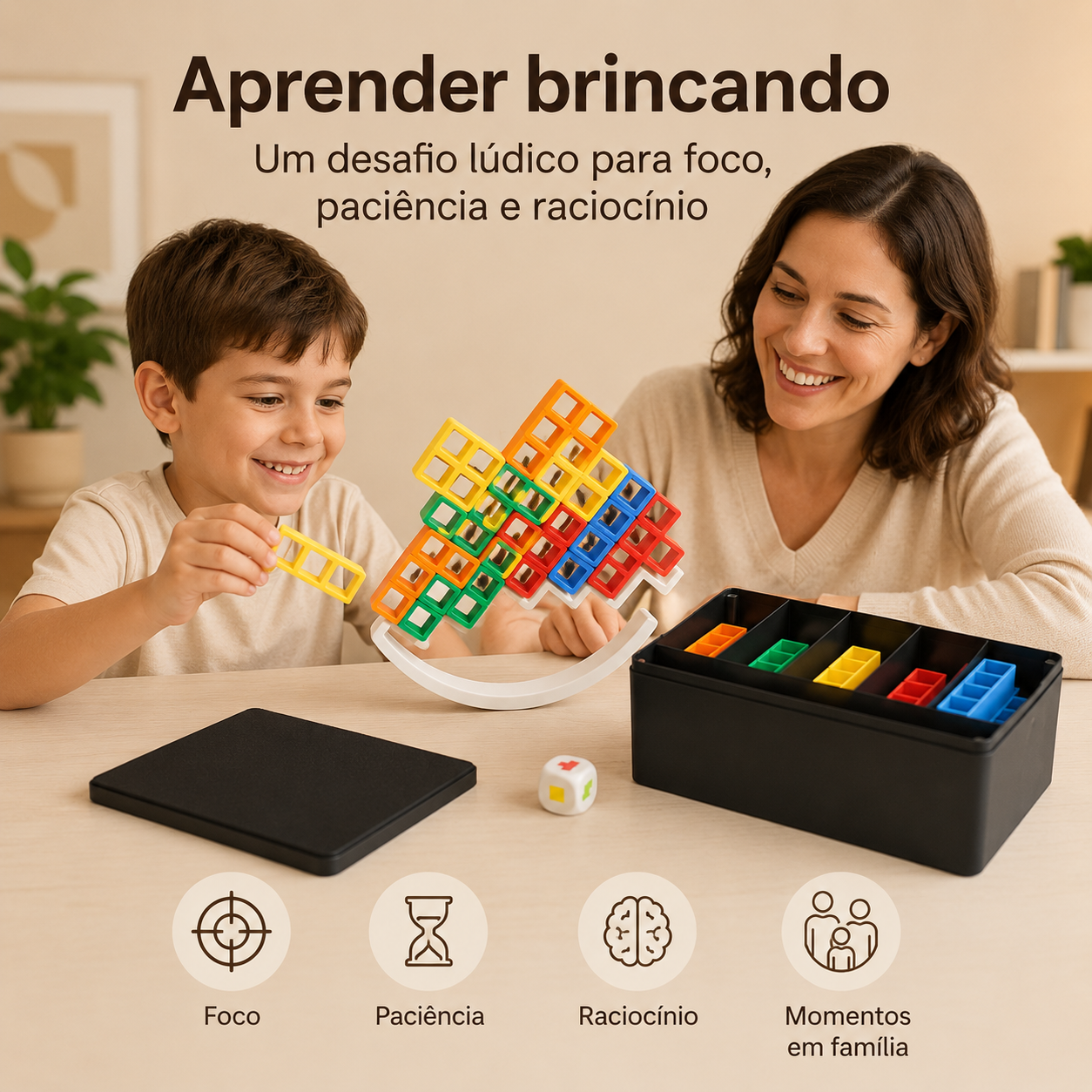Perfect Blocks 3D — Jogo de Equilíbrio com Blocos Coloridos para Crianças e Família