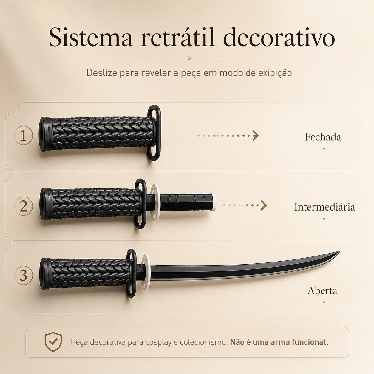 Espada Samurai Dragão — Peça Cenográfica Decorativa para Cosplay e Coleção