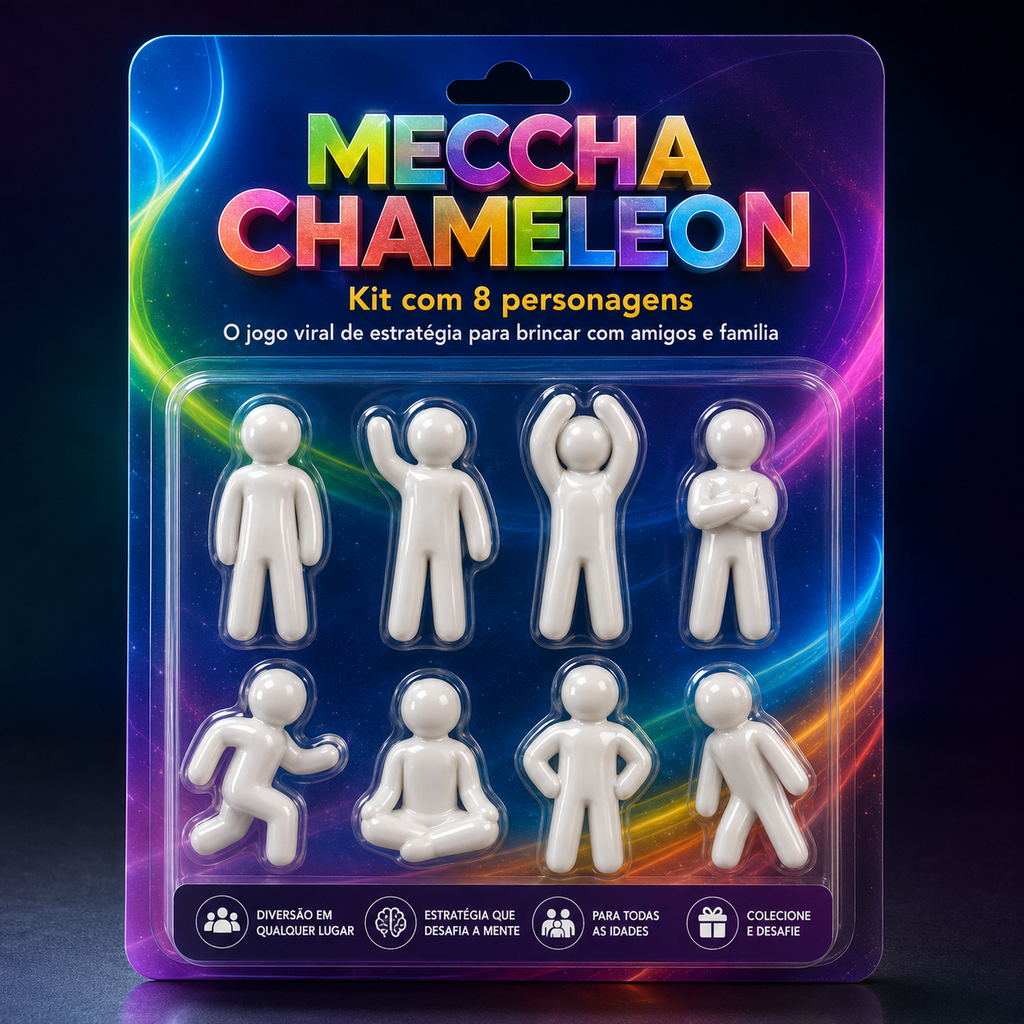 Meccha Chameleon – Jogo de Estratégia Viral com 8 Personagens para Família e Amigos