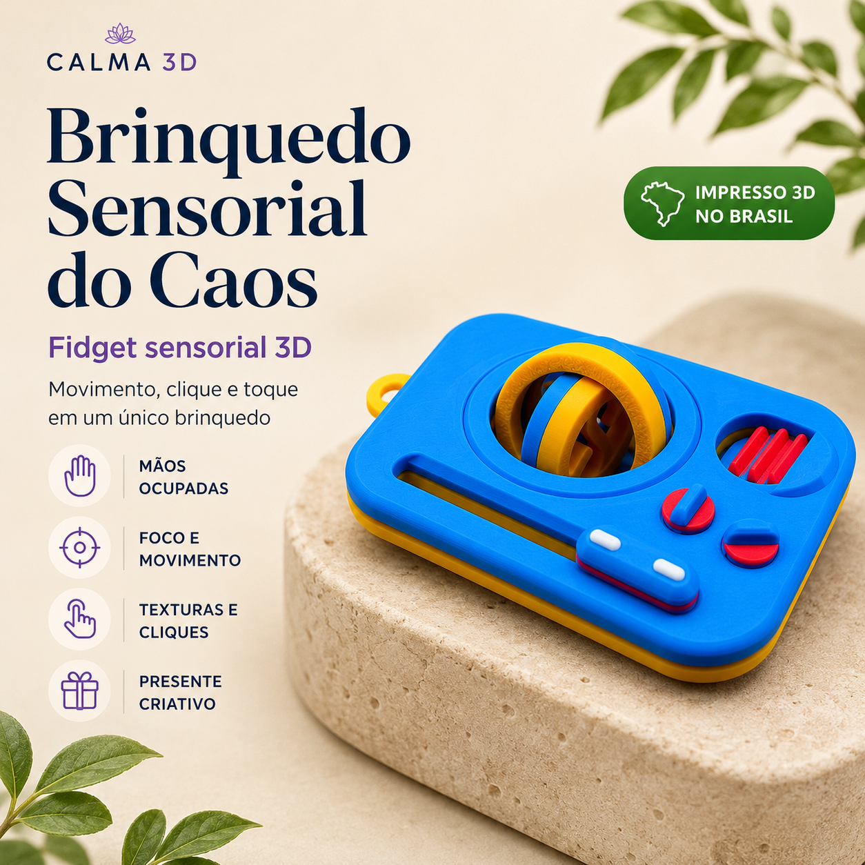 Brinquedo Sensorial do Caos 3D — Fidget Portátil para Foco, Movimento e Mãos Ocupadas