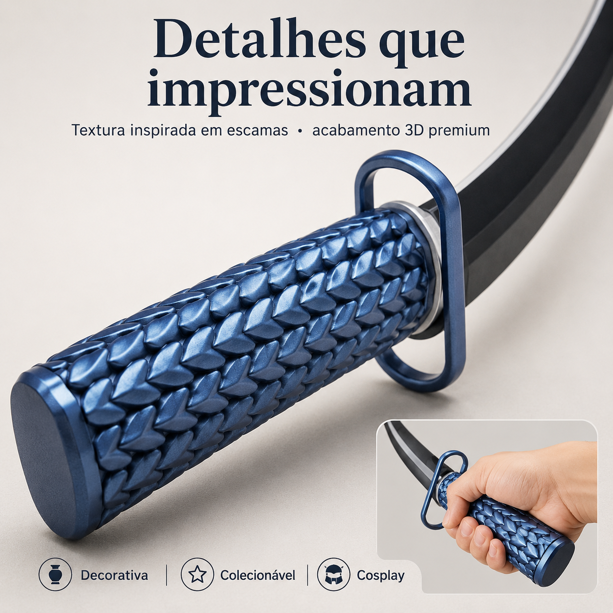 Espada Samurai Dragão — Peça Cenográfica Decorativa para Cosplay e Coleção