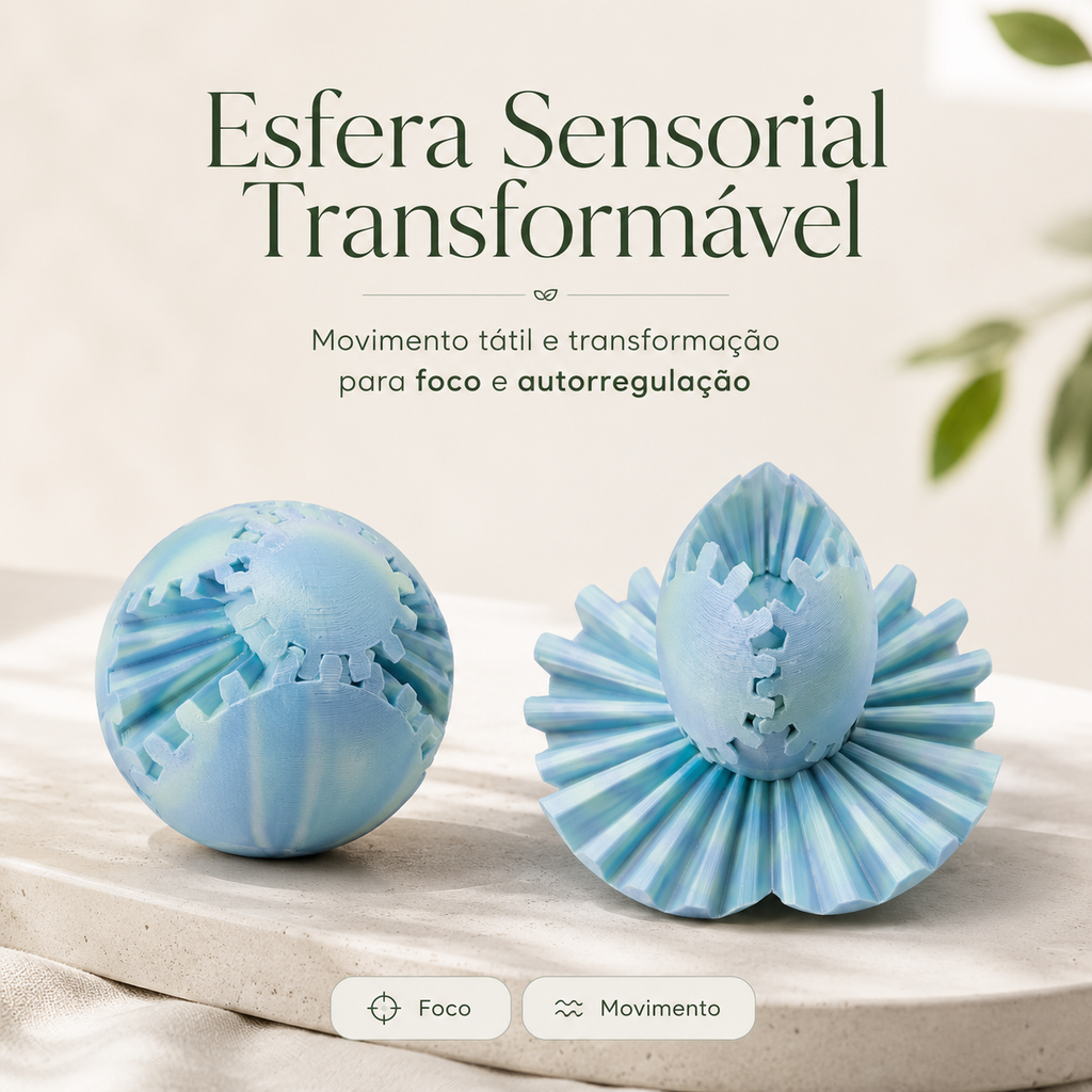 Esfera Sensorial Transformável Calma 3D Fidget Antiestresse 1 Unidade