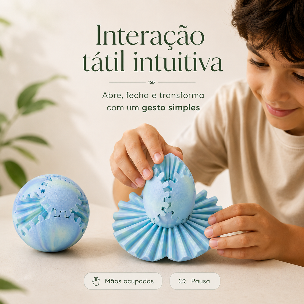 Esfera Sensorial Transformável Calma 3D Fidget Antiestresse 1 Unidade