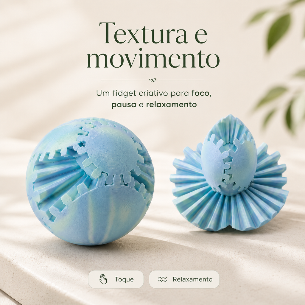Esfera Sensorial Transformável Calma 3D Fidget Antiestresse 1 Unidade