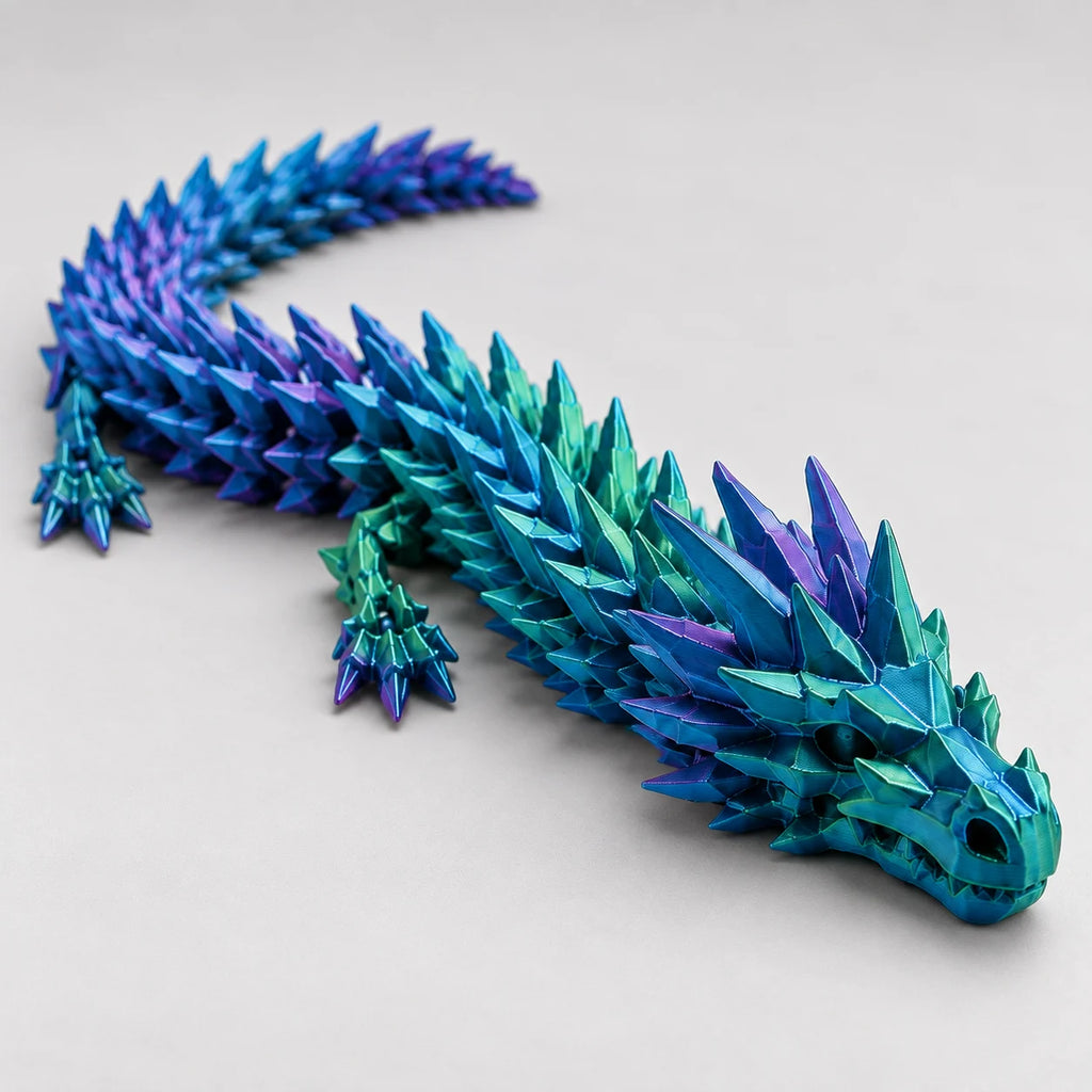 Dragão Sensorial Articulado 40 cm - Calma 3D — Toque, Movimento e Diversão