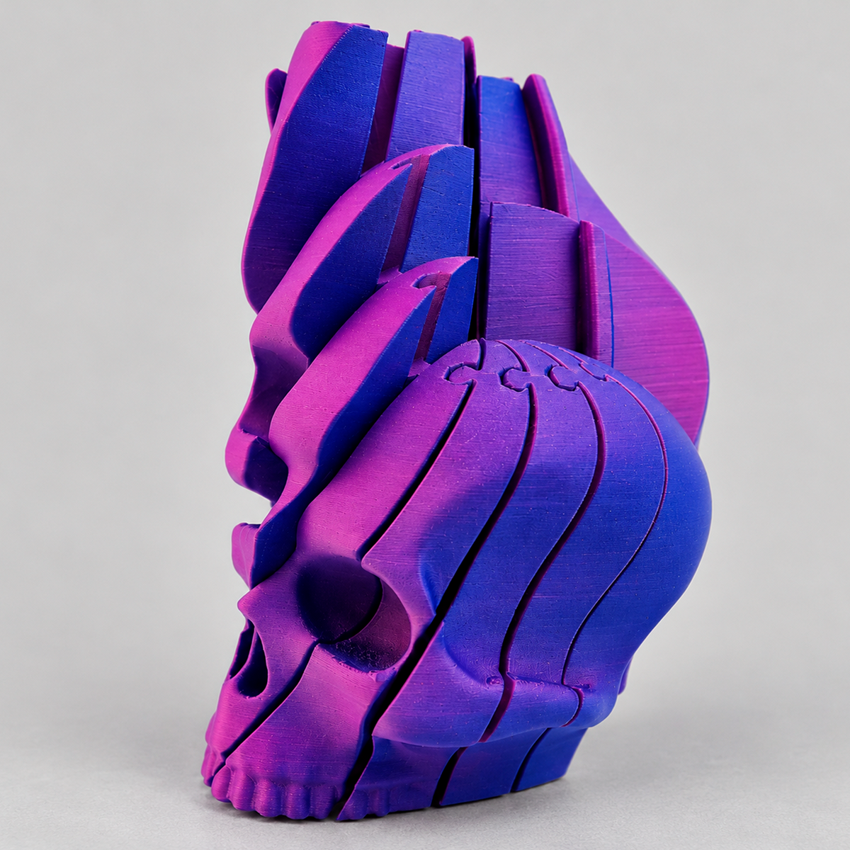Caveira Espiral 3D — Fidget Sensorial de Torção para Relaxar e Decorar