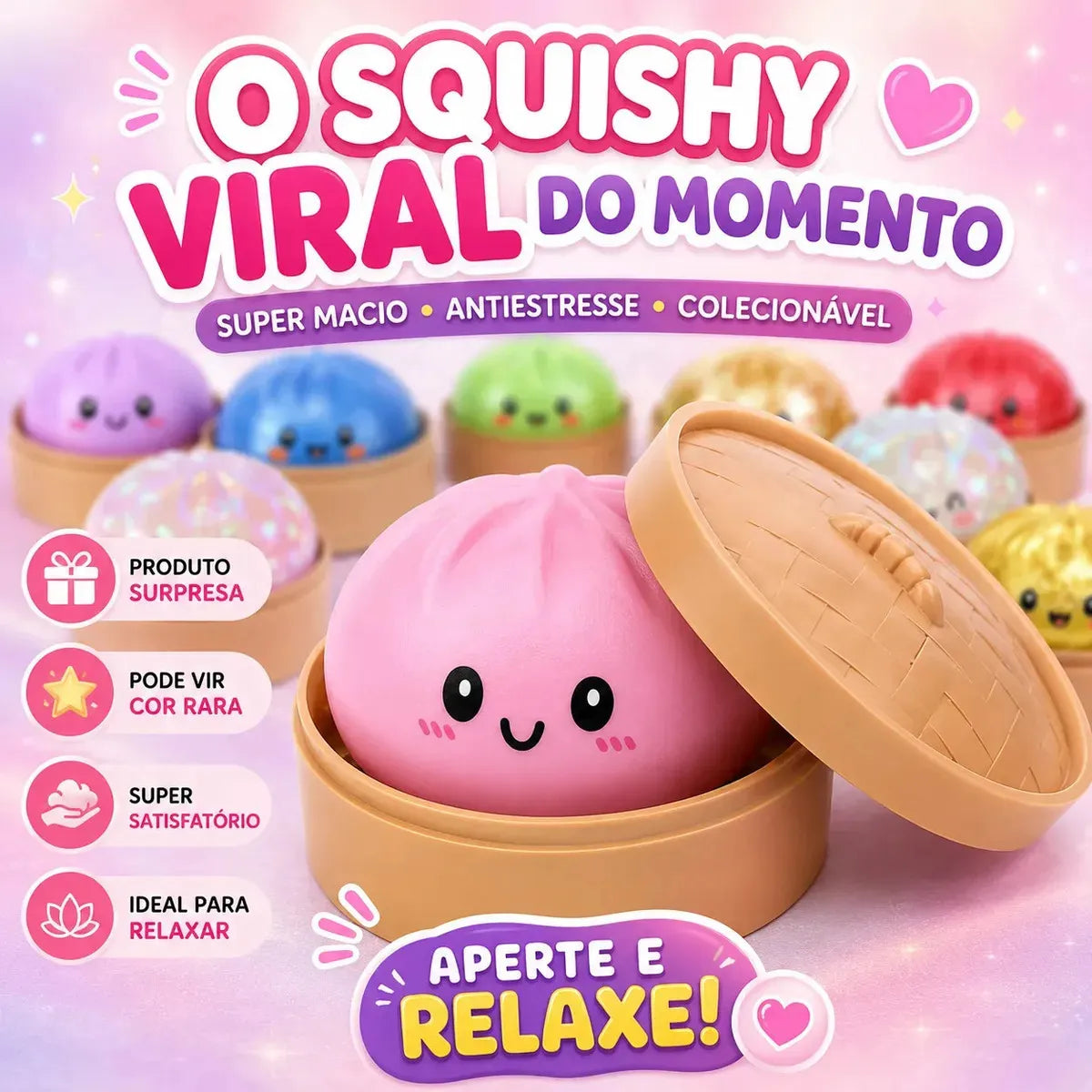 Squishy Glitter Dumpling — O Colecionável Viral que Você Não Vai Querer Parar de Apertar