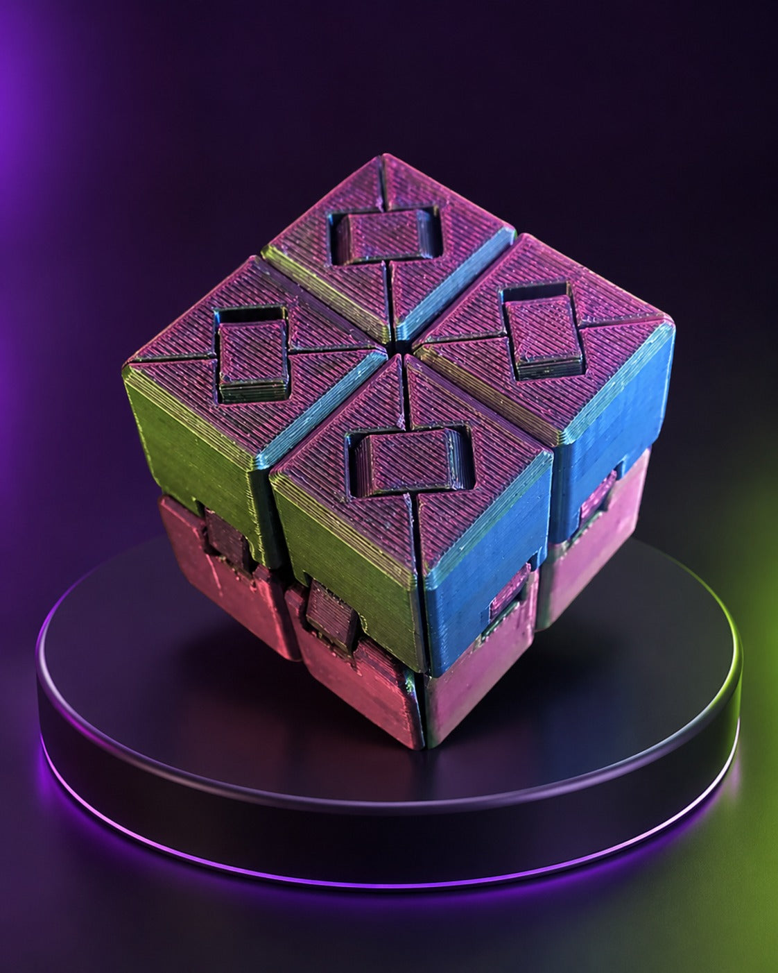 Kit TDAH Calma 3D Sensorial com Spinner 3D, Cubo Maluco e Cubo Infinito