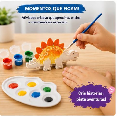 🦖 Kit Pintando Dinossauros 5 em 1