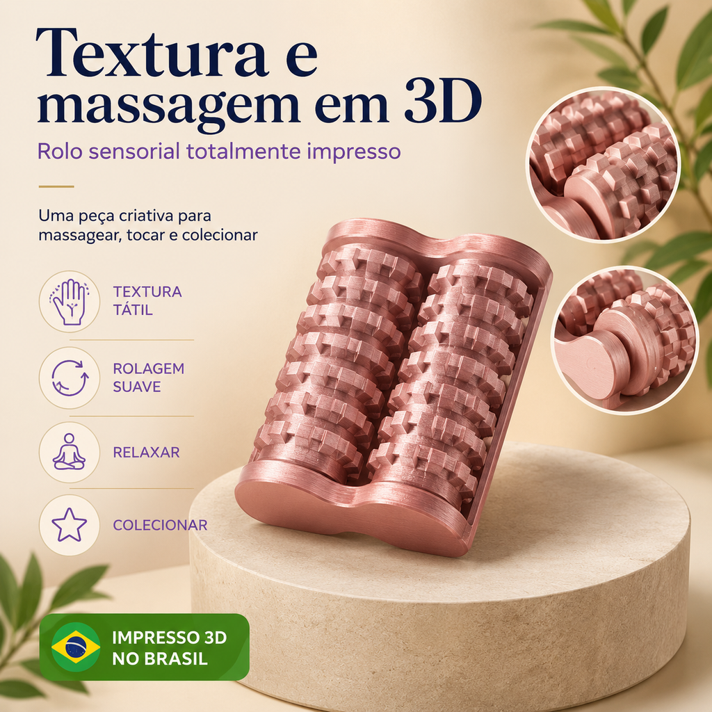 Rolo de Massagem 3D — Massageador Manual Portátil para Relaxamento e Alívio da Tensão