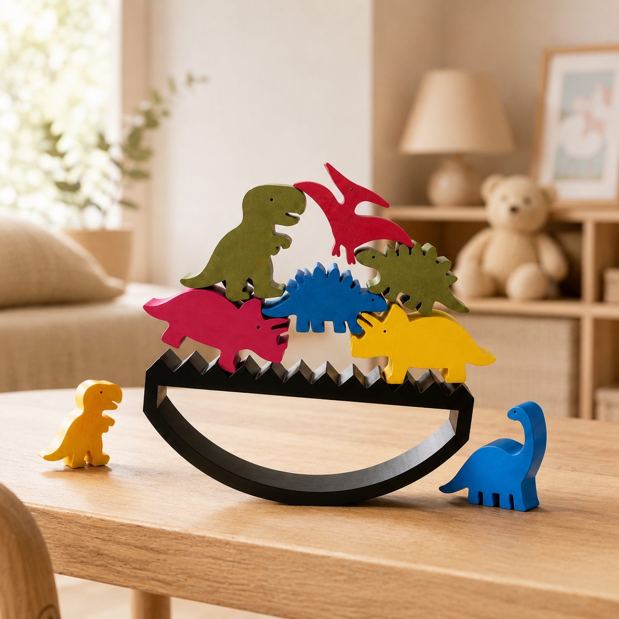 Jogo de Equilíbrio Dinossauro 3D — Brinquedo Sensorial Educativo Calma 3D