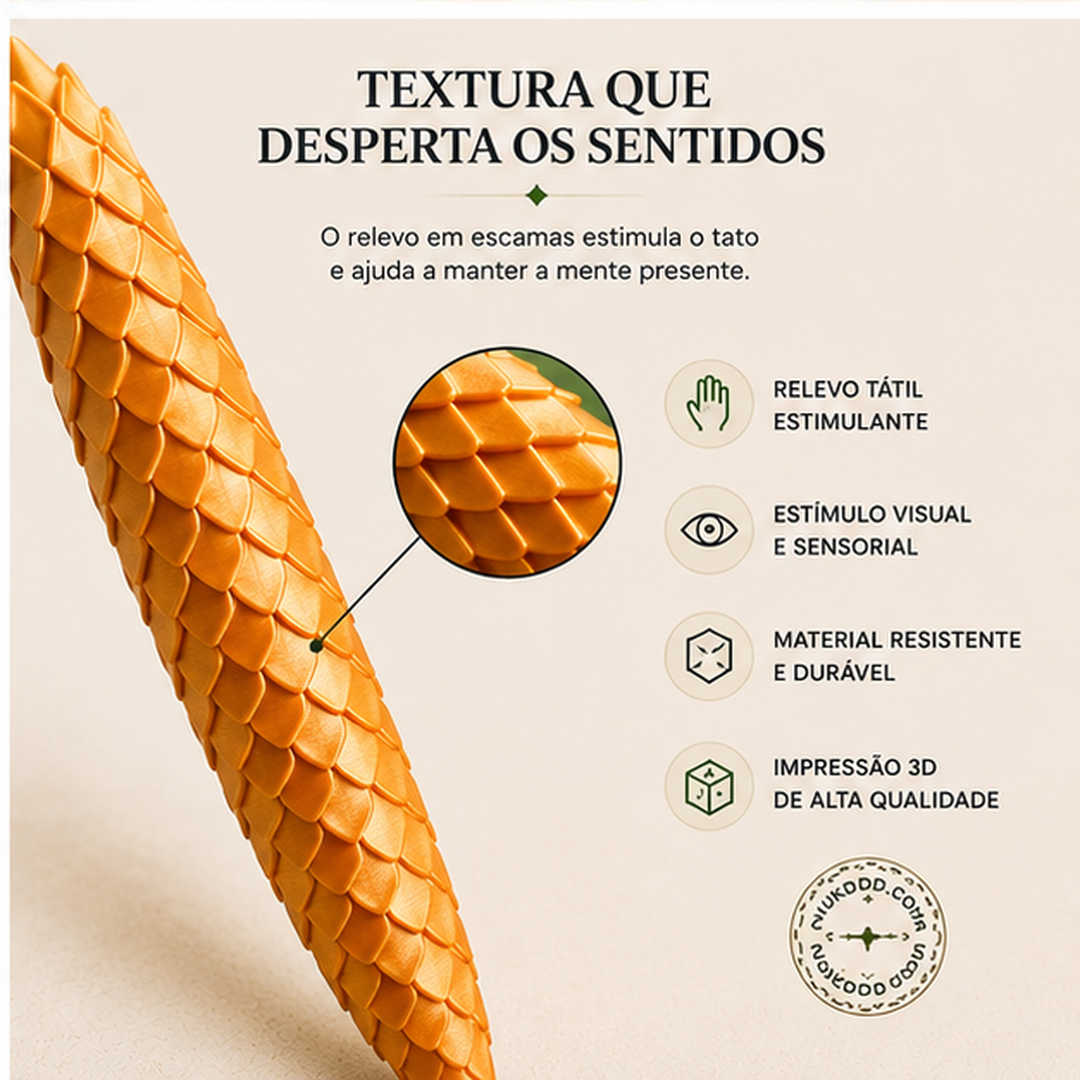 Caneta Escama de Dragão Calma 3D — Fidget Sensorial para Foco e Escrita