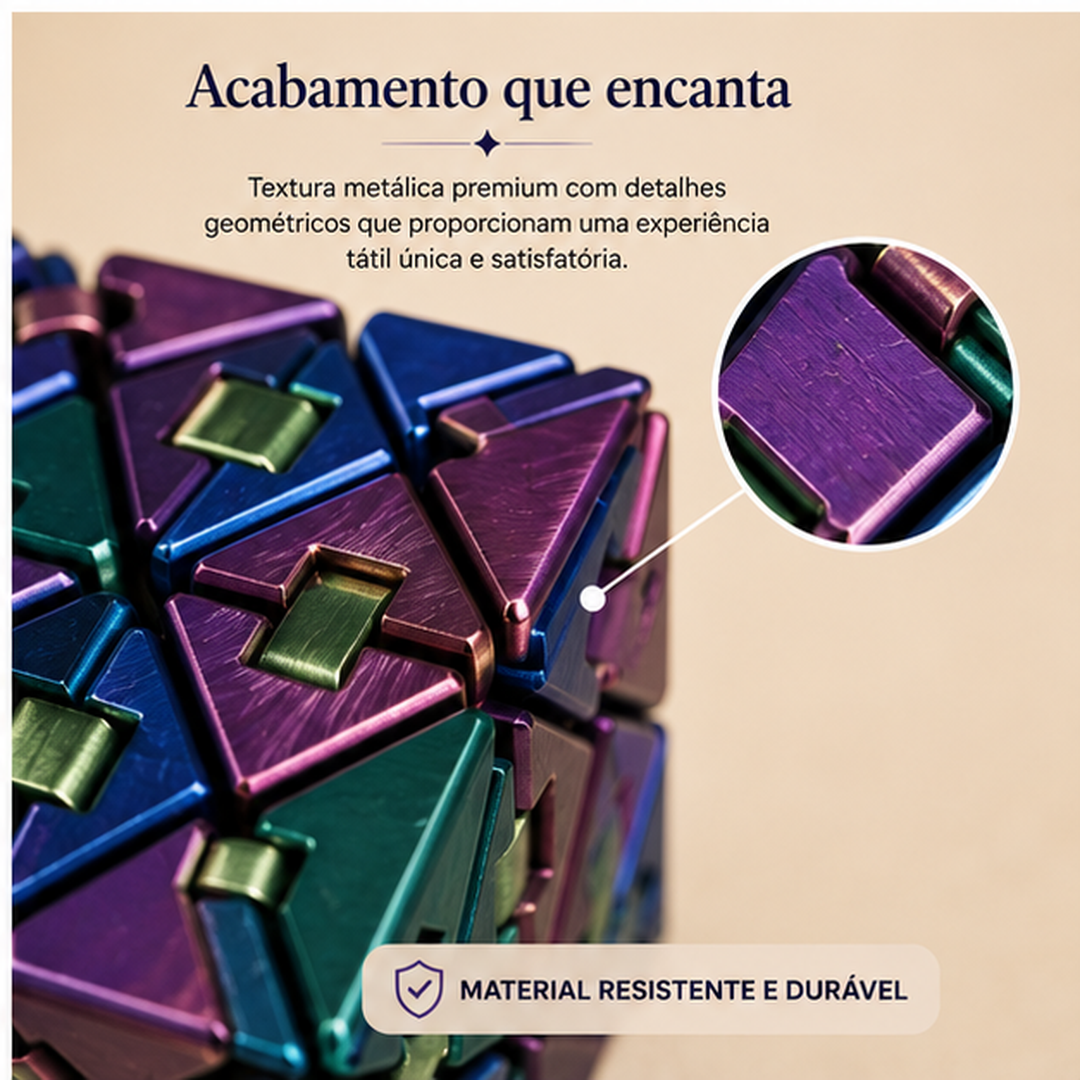 Cubo Maluco Calma 3D — Fidget Articulado 3D para Foco e Mãos Ocupadas