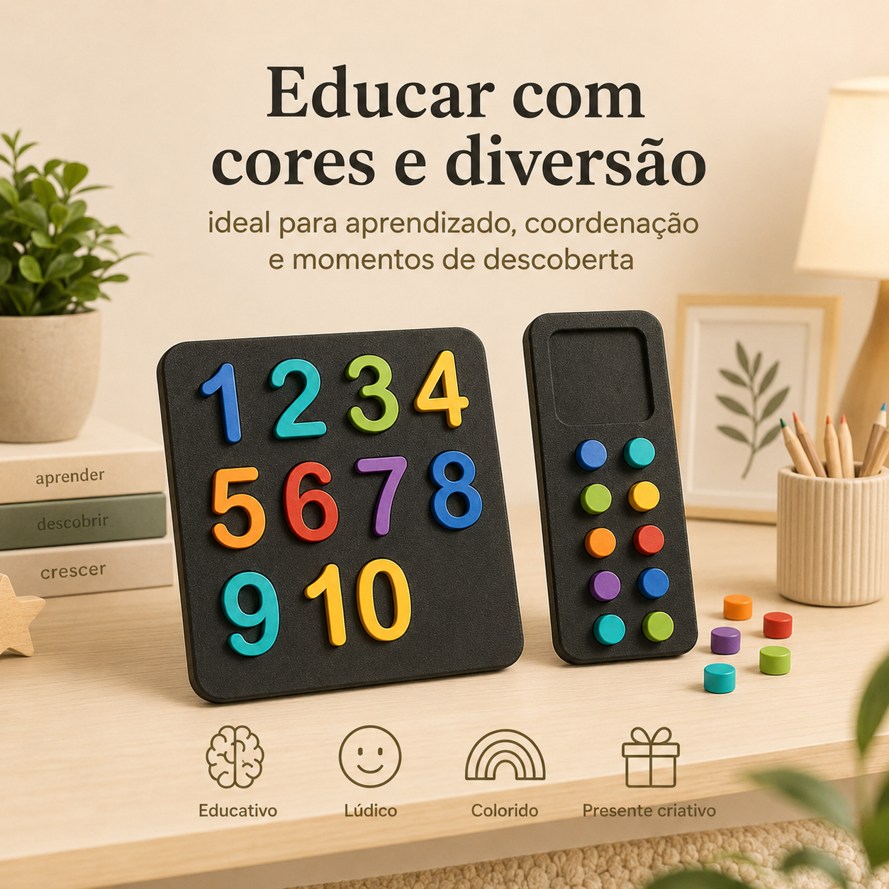 Quebra-Cabeça de Números 3D — Brinquedo Educativo Colorido para Aprender Brincando