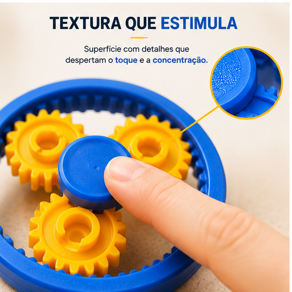 Spinner 3D Sensorial Calma 3D com Engrenagens
