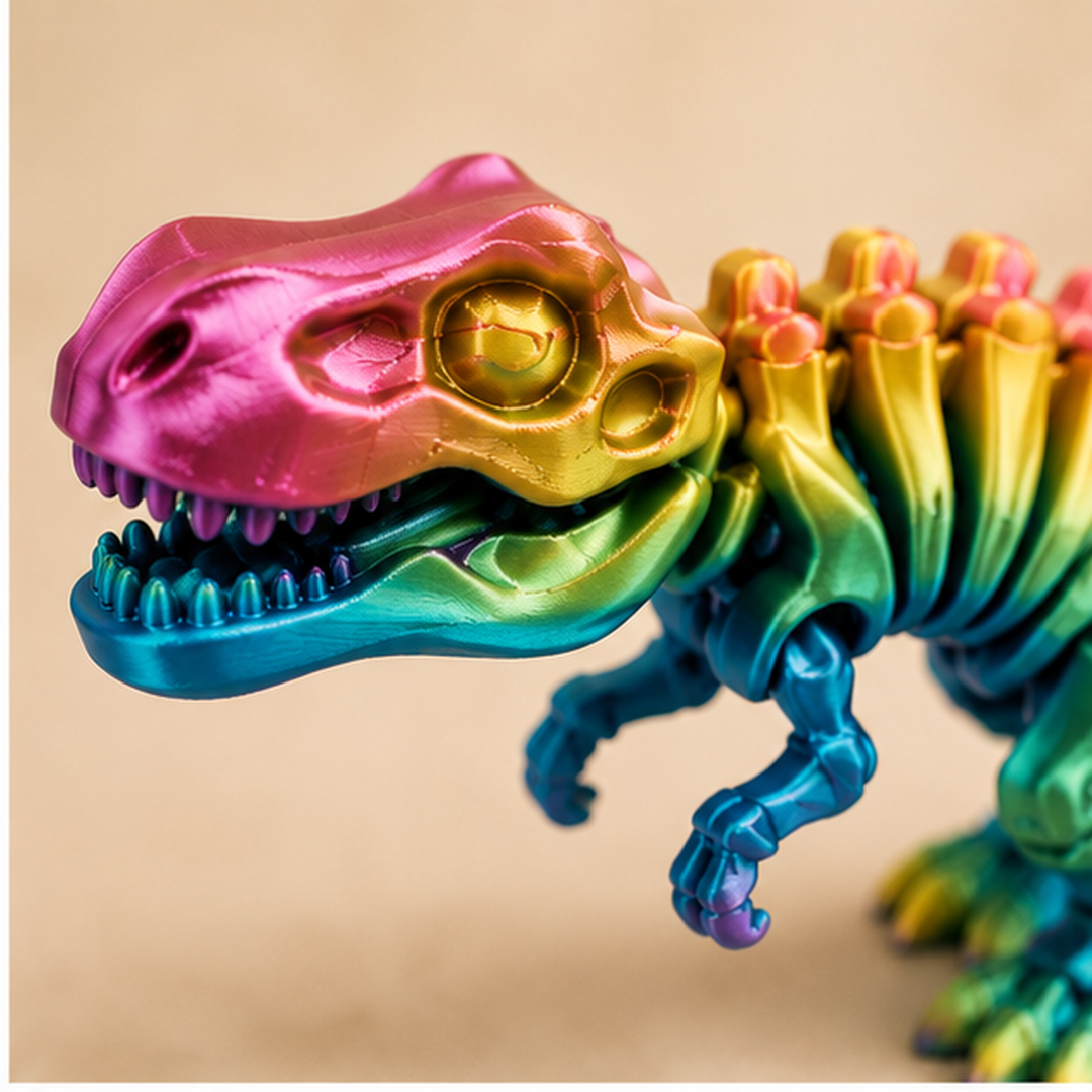 T-Rex Esqueleto Articulado 3D — Dinossauro Flexível para Brincar e Colecionar