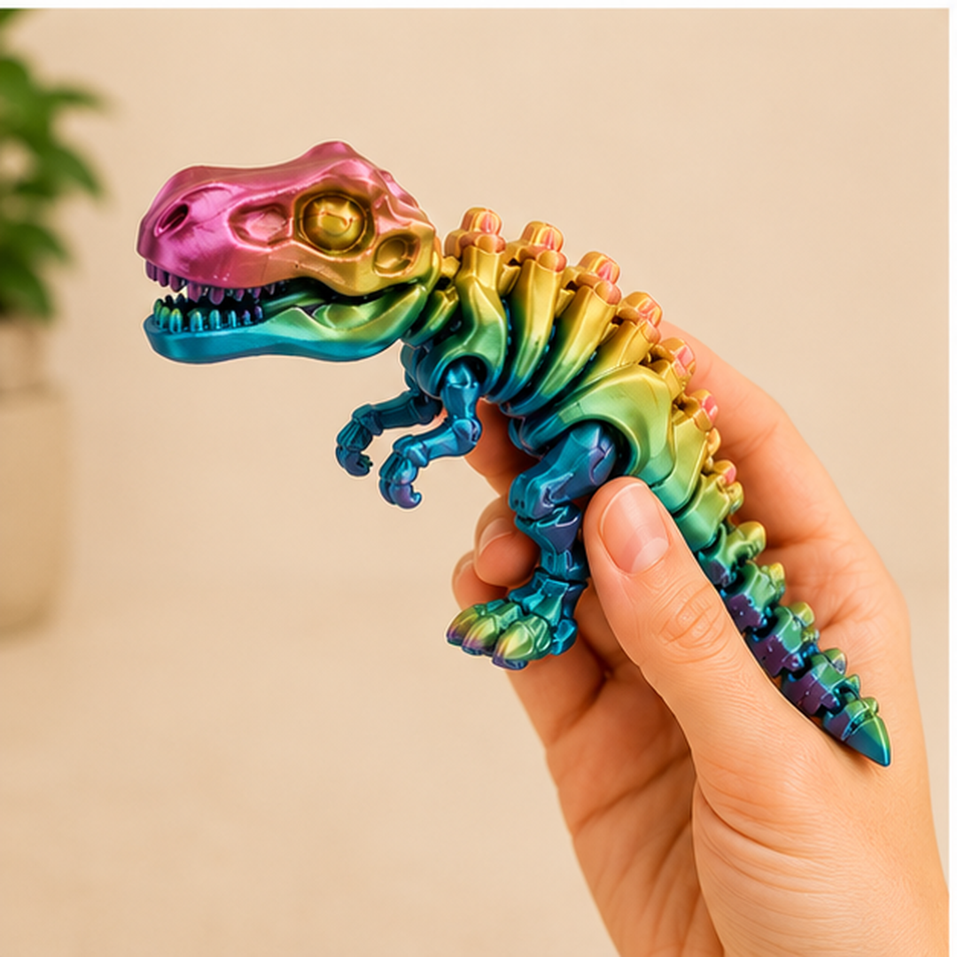 T-Rex Esqueleto Articulado 3D — Dinossauro Flexível para Brincar e Colecionar