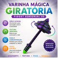 Varinha Mágica Giratória Calma 3D — Fidget Sensorial para Foco e Movimento